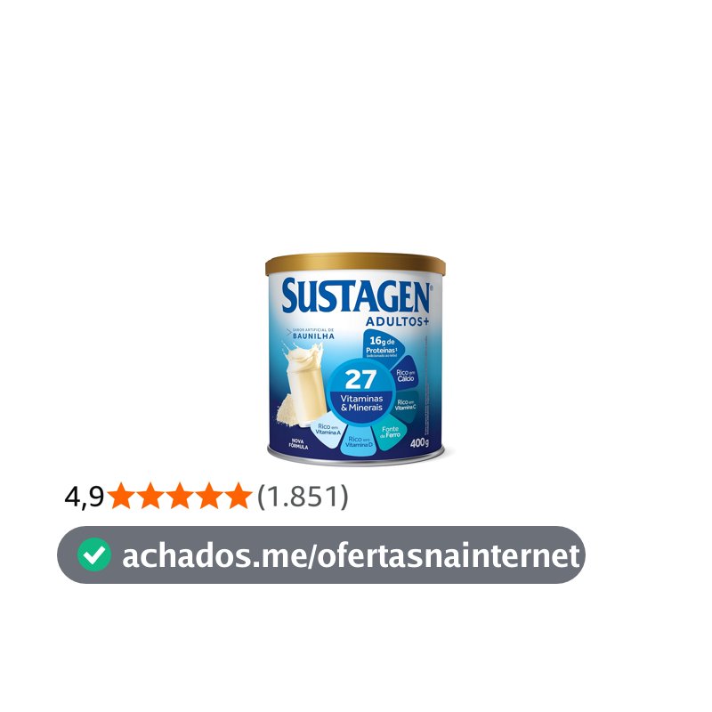 Sustagen N&E Complemento Alimentar Sustagen Adultos+ Sabor Baunilha - Lata 400G
