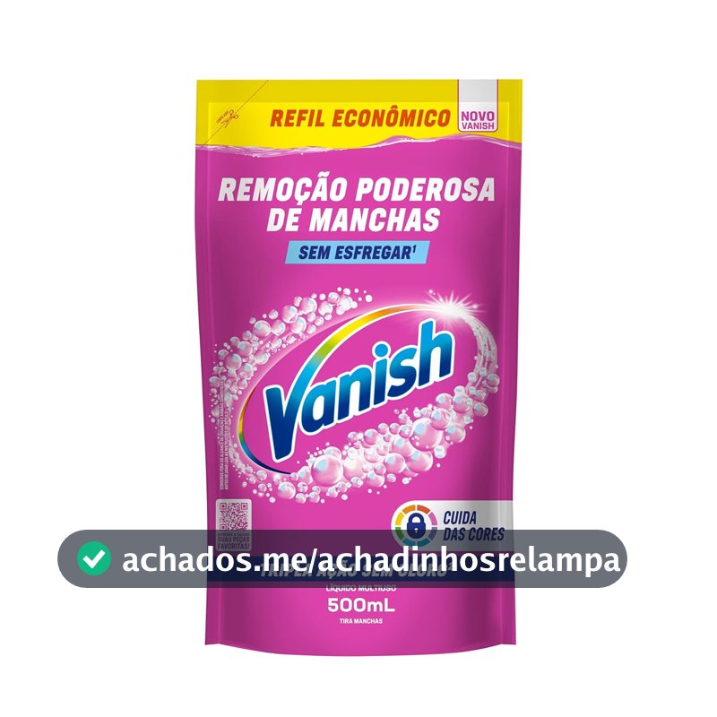 Tira Manchas Líquido Vanish Oxi Action Pink refil 500ml para Roupas Coloridas. Sem Cloro, Remove Manchas sem Danificar o Tecido, Preserva as Cores e Deixa as Roupas com Aparência de Novas