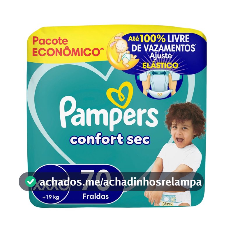 Fralda Pampers Confort Sec Tamanho XXXG, 70 Unidades