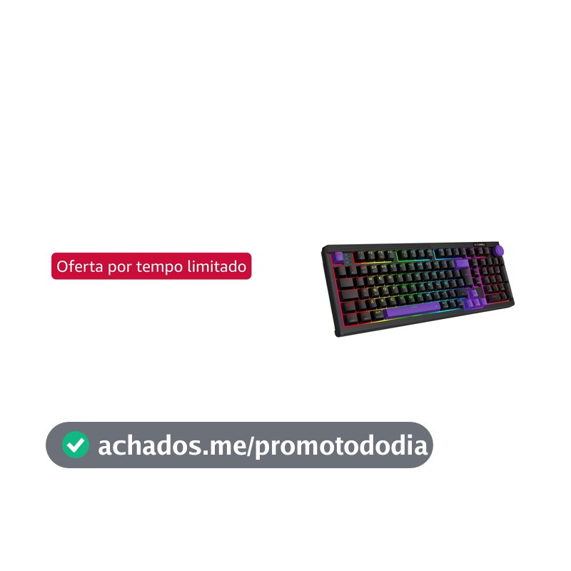 Teclado Mecânico Sem Fio 101 Teclas, RGB, Bluetooth e 2.4G