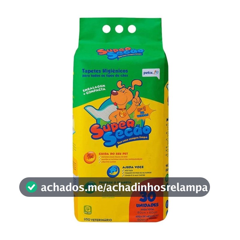Petix Tapete Higiênico Supersecão para Cães, 30 Unidades