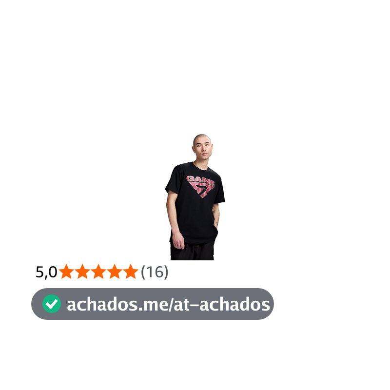 Game 7 Camiseta masculina de algodão e gola redonda e logotipo gráfico leve de manga curta