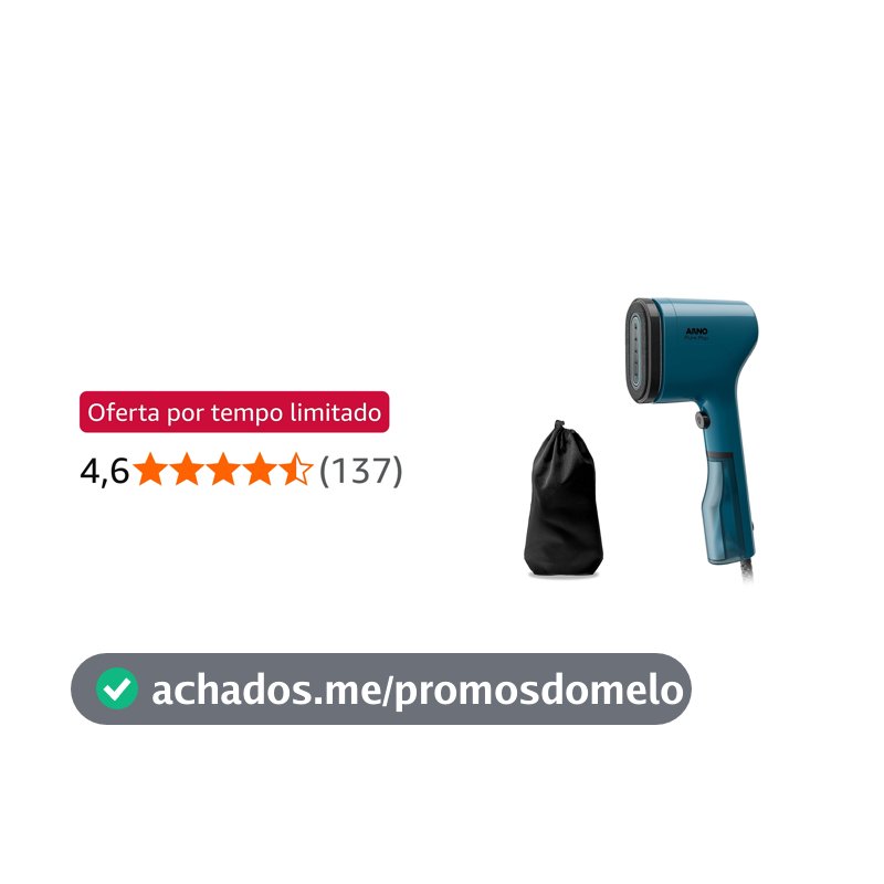 Vaporizador de Roupas Arno Pure Pop Azul, Higieniza e Desodoriza, 1100W, Aquece em 15s, Portátil, HS20 220V