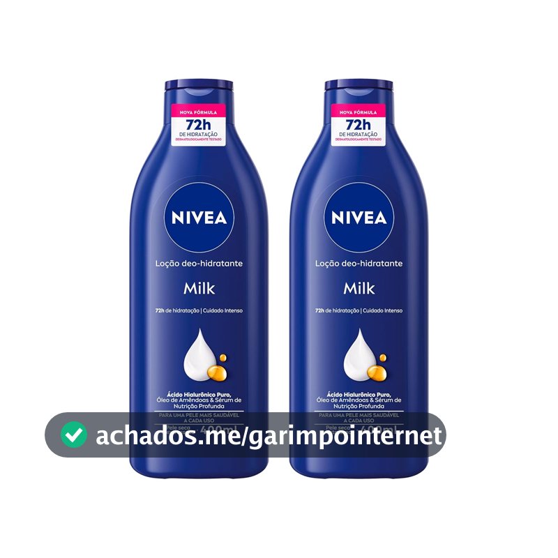 NIVEA Kit Loção Hidratante Milk Pele Seca a Extrasseca 400ml (2 unidades)