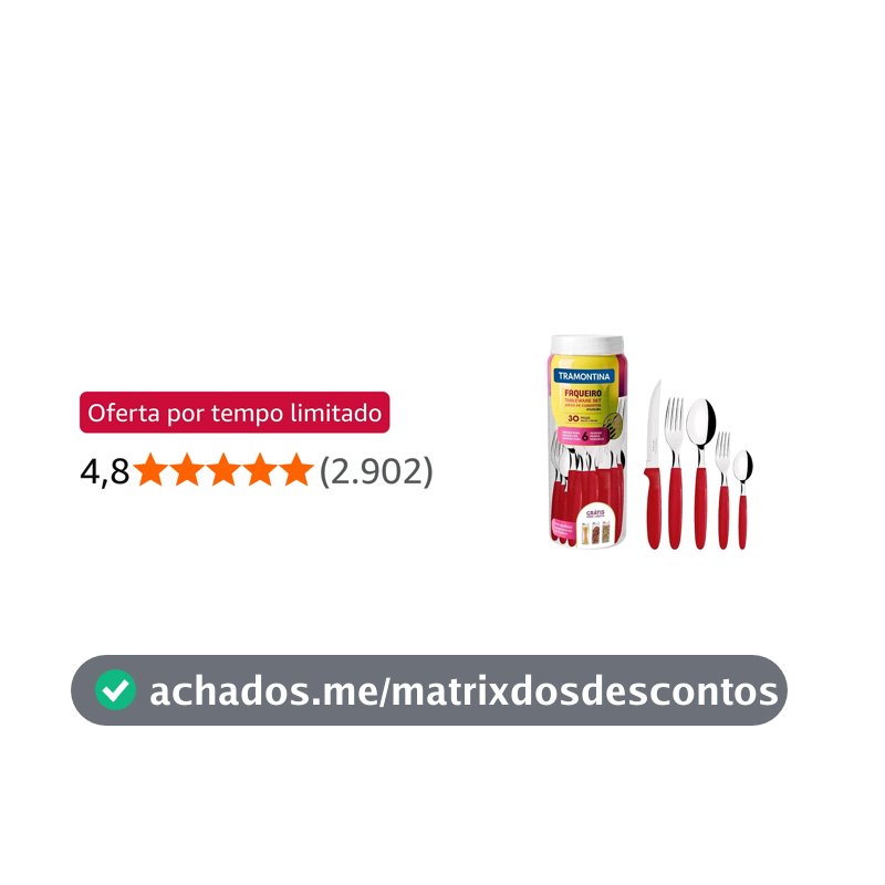 Tramontina FAQUEIRO INOX 30PC IPANEMA VERMELHO