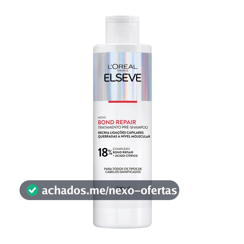L'Oréal Paris Elseve Bond Repair Tratamento Pré-Shampoo, Reparação Molecular que Reconstrói Ligações e Devolve a Força Original, com Ácido Cítrico, 200ml