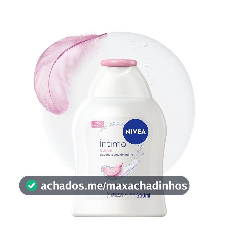 NIVEA Sabonete Líquido Íntimo Suave 250ml, Limpeza Delicada, Mantém pH Natural, Extrato de Camomila, Cuidado Calmante, Uso Diário