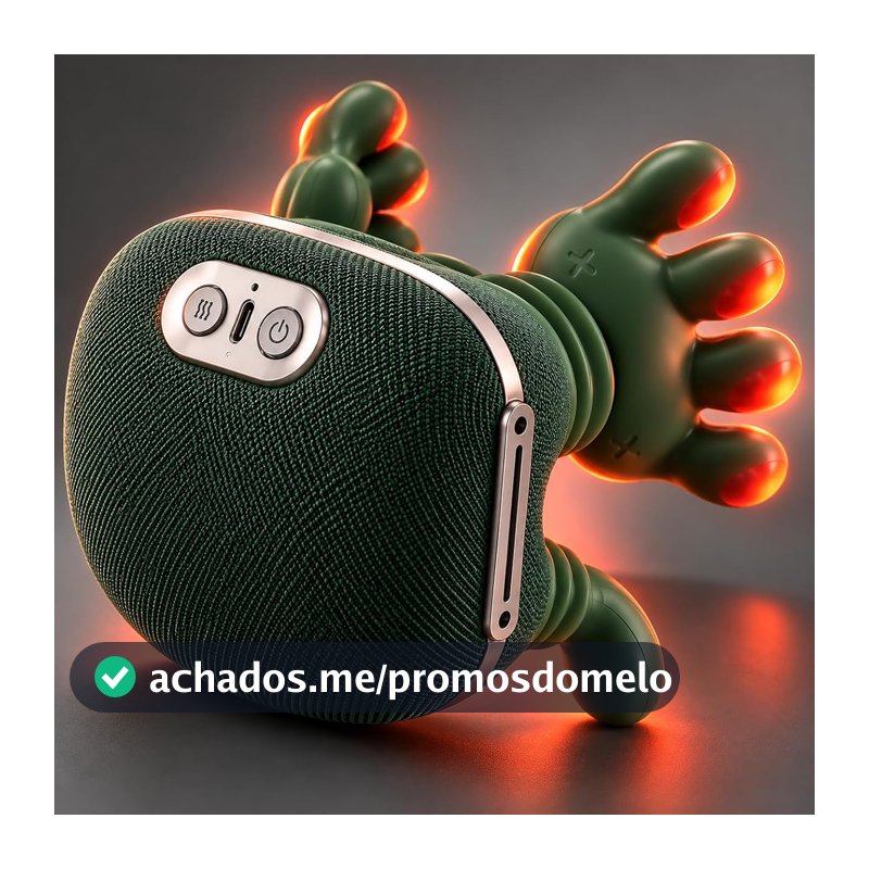 Massageador Mãozinha Elétrico 3D com Aquecimento, Recarregável USB-C