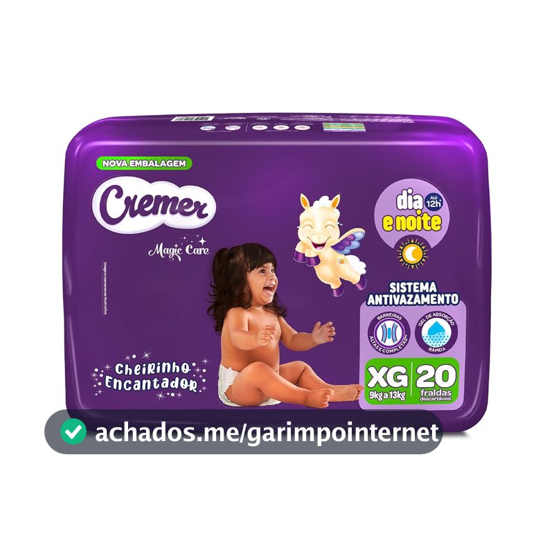 Fralda Cremer Jumbo XG 20 Unidades