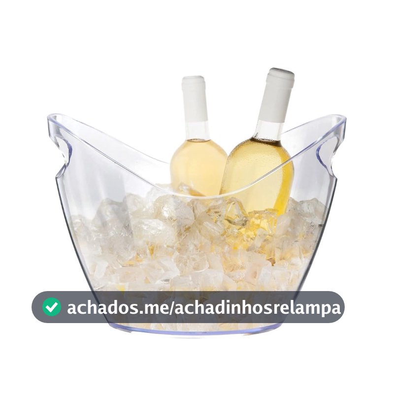Balde De Gelo Acrílico Cristal 8 Litros Champanheira