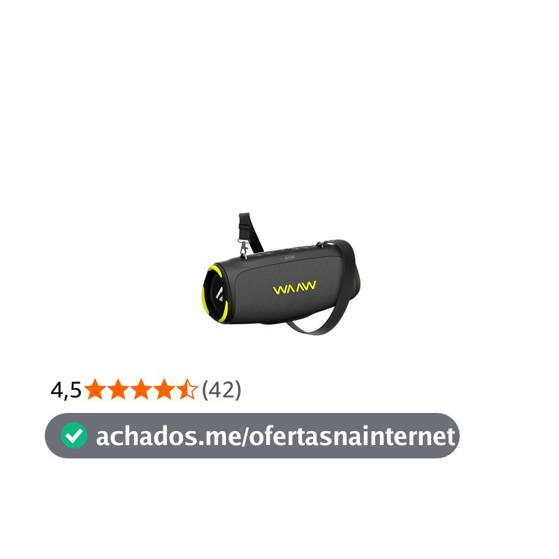 WAAW by Alok Caixa de Som Bluetooth Boom 110 À Prova D'Água e Até 26 Horas de Autonomia, Boombox Tecnologia TWS 40W RMS