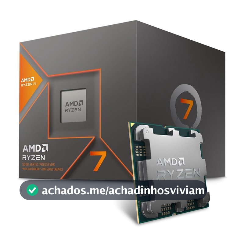 Processador AMD Ryzen 7 8700G Box (AM5/8 Cores/16 Threads/5.1GHz/24MB Cache/AMD Radeon/AMD Ryzen AI/Sem Cooler)