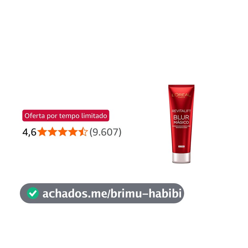L'Oréal Paris Revitalift Blur Mágico, Primer Facial com Tecnologia Opti-Blur, Efeito Blur Matte, Disfarça Rugas e Poros Instantaneamente, 27g