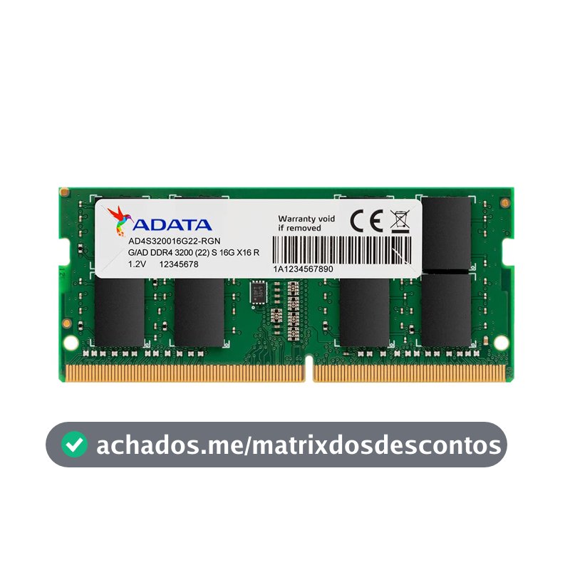Memória Notebook Adata 8GB DDR4 3200 MHz SO-DIMM - AD4S32008G22-SGN