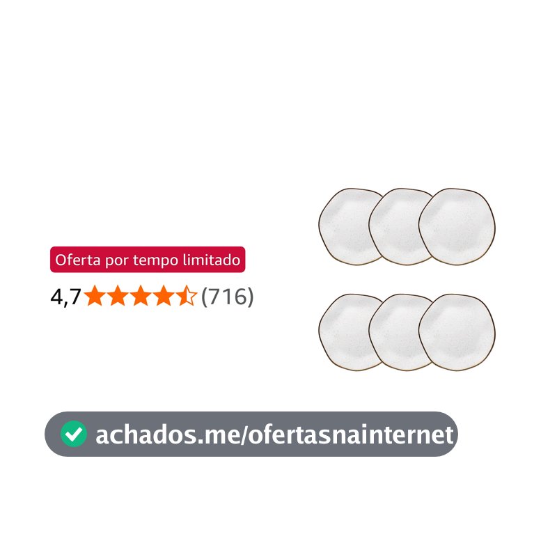 Oxford Conjunto com 6 Pratos de Sobremesa 21,5cm Ryo Maresia