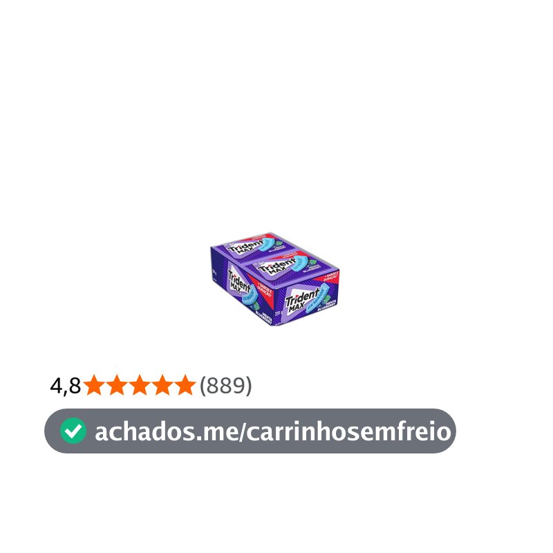 Chiclete Trident Max Menta Blueberry Sem Açúcar - Caixa com 14 unid. de 16,5g