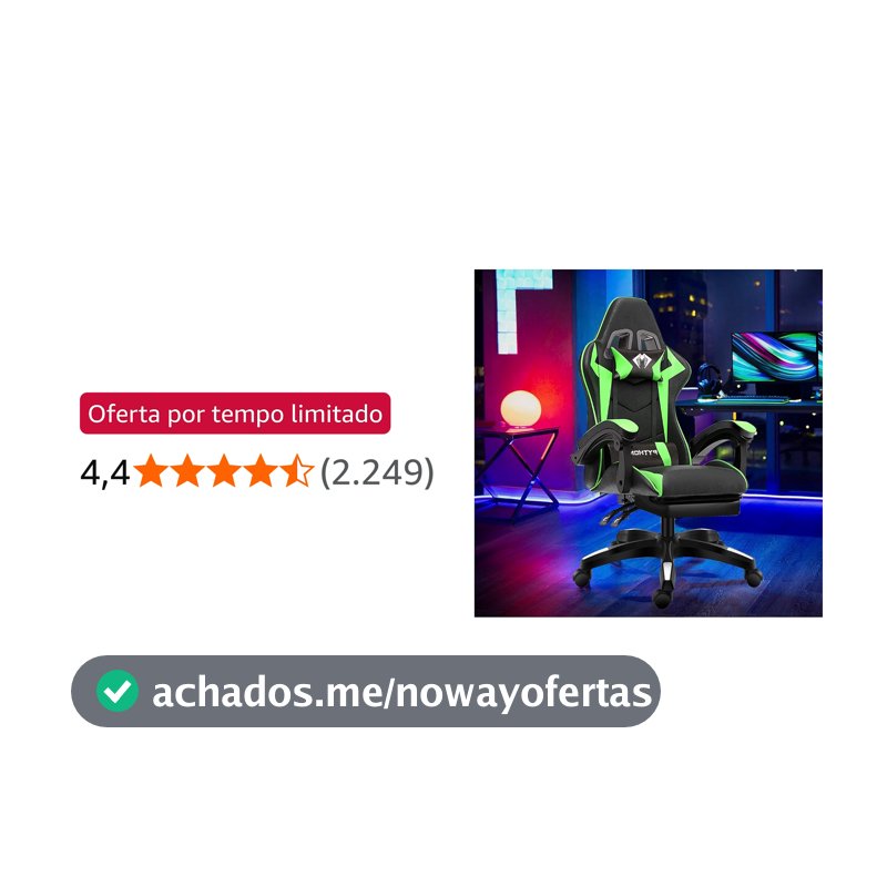 Cadeira Ergonomica Gamer Com Apoio Para Os Pés（Verde)