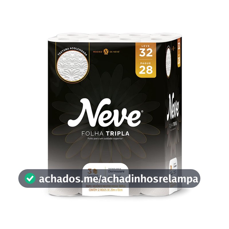 Papel Higiênico Neve Supreme Folha Tripla Leve 32 Pague 28 20 Metros