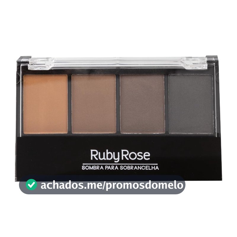 Quarteto Sobrancelha Ruby Rose Hbf572 - Paleta Sombra Fixadora com Alta Pigmentação e Excelente Custo-benefício - Versátil para Contorno e Preenchimento