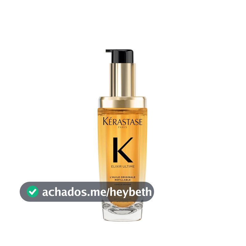 Kérastase Elixir Ultime L'Huile Originale, Óleo Capilar Nutrição Profunda, Brilho Proteção Térmica, Antifrizz e Maciez para Todos os Tipos de Cabelo, 75ml