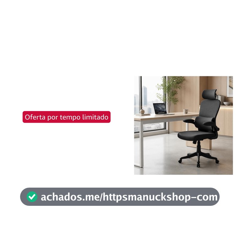 Laruno Cadeira de Escritório Almirante P600 Mesh Reclinável Preta 150kg