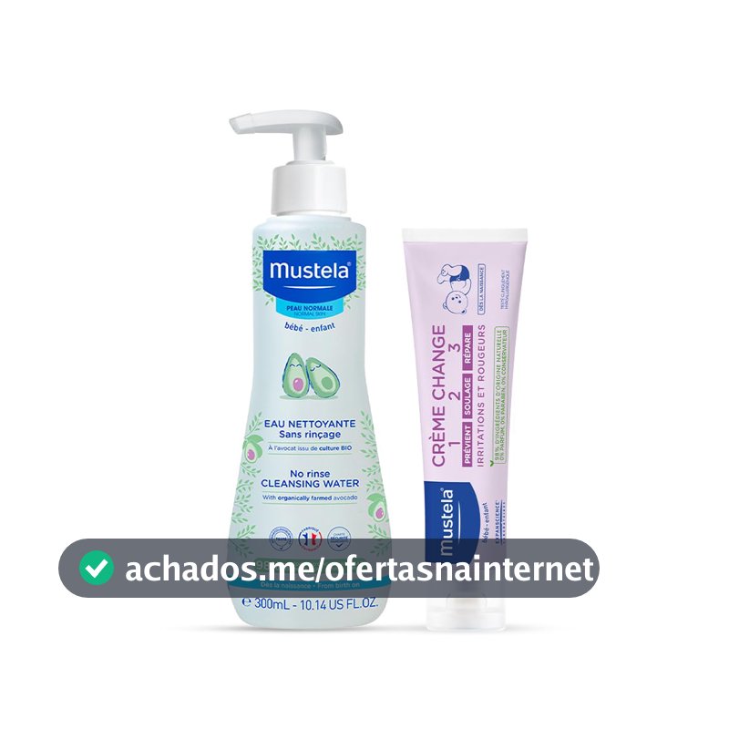 Mustela Combo Troca de Fralda - Água de Limpeza Sem Enxágue 300 ml + Creme Preventivo de Assaduras 1>2>3 108g