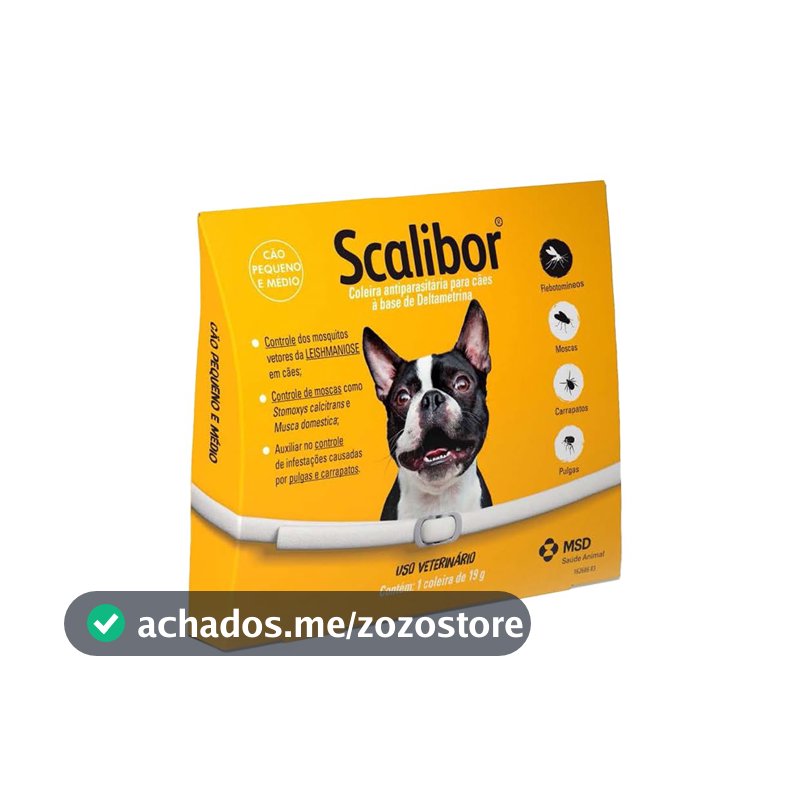 Scalibor® 19g - Coleira Antiparasitária contra mosquitos vetores da Leishmaniose - Cães porte médio 48cm - MSD Saúde Animal