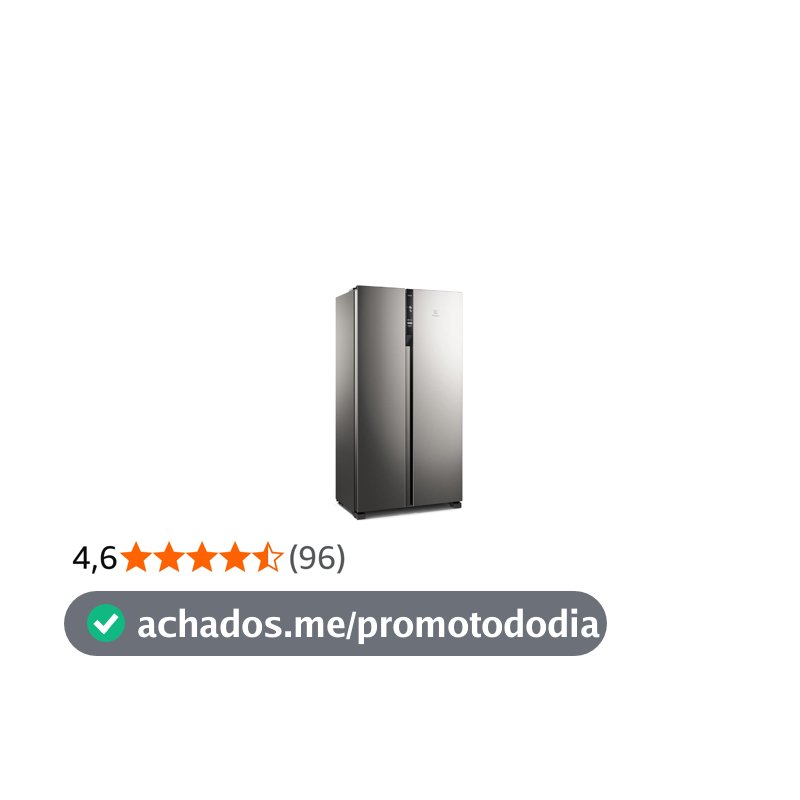 Geladeira Electrolux Side by Side Efficient com Tecnologia Autosense 435L (IS4S) 127V