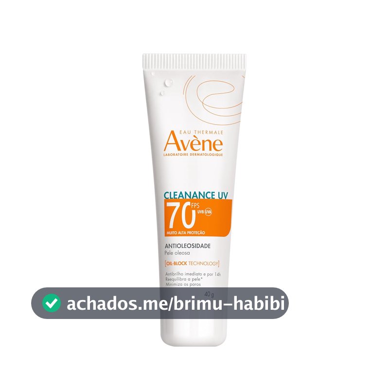 Avène Cleanance UV Protetor Solar Facial Antioleosidade FPS70 com Tecnologia Oil-Block que Controla Brilho por 14h, Minimiza Poros e Tem Absorção Imediata, 40g