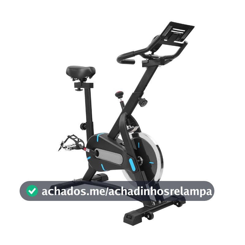 Bicicleta Spinning Ergométrica Volante 5kg, Monitor LCD, Resistência Infinito, Estrutura Estável, Ajustável, Suporte para Tablet - Cardio e Emagrecimento em Casa
