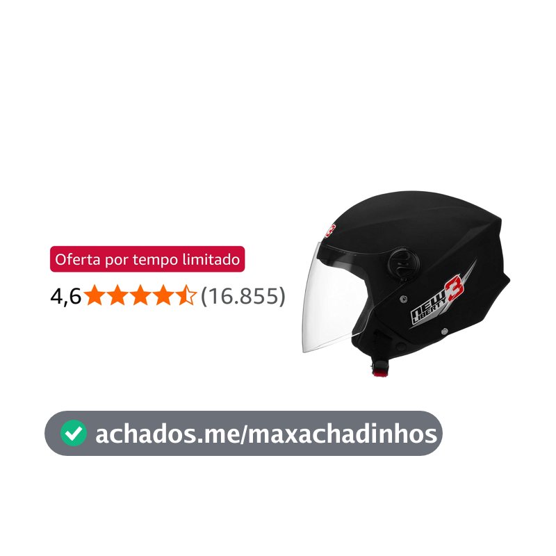 CAPACETE ABERTO PRO TORK NEW LIBERTY 3 SOLID PRETO FOSCO TAM. 60