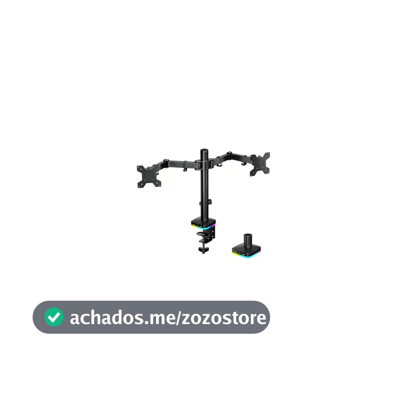 Suporte Articulado para Monitor, Braço Articulado Monitor com Rgb e Hub Usb, Braços Ajustáveis para Monitores de 13" A 27" Com Peso de Até 8 KG