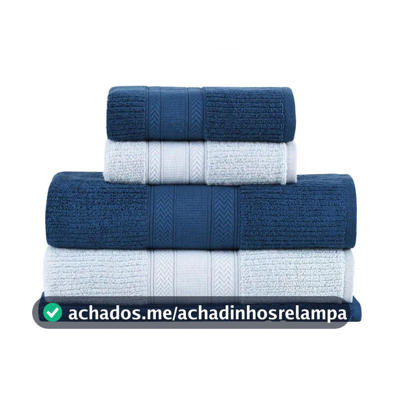 Buddemeyer Jogo de Toalhas Melissa Extra Soft Banho Azul/Azul Marinho 5pç