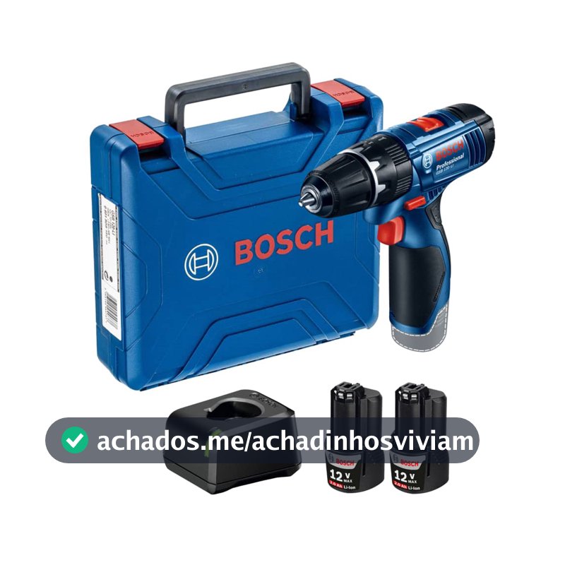 Bosch Parafusadeira Furadeira Gsb 120-Li 12V Com 2 Baterias 1 Carregador E Maleta