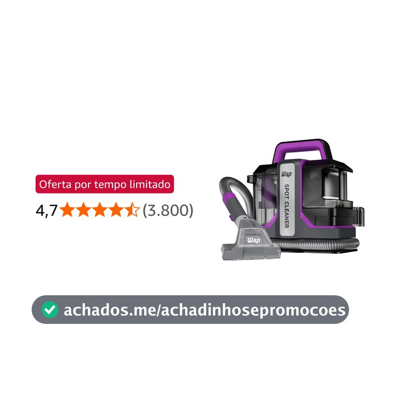 WAP Extratora Portátil Spot Cleaner W3, 3 em 1, Borrifa, Esfrega e Extrai, com Sistema de Autolimpeza, 1450W 127V