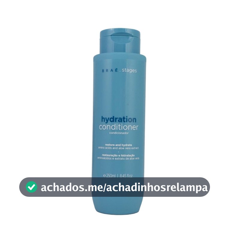 Condicionador BRAÉ Stages Hidratação Profissional - 250ml - Maciez, Brilho e Desembaraço Intenso