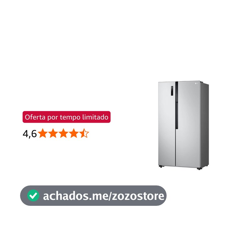 Refrigerador LG 509 Litros Side By Side Prata – 220 Volts