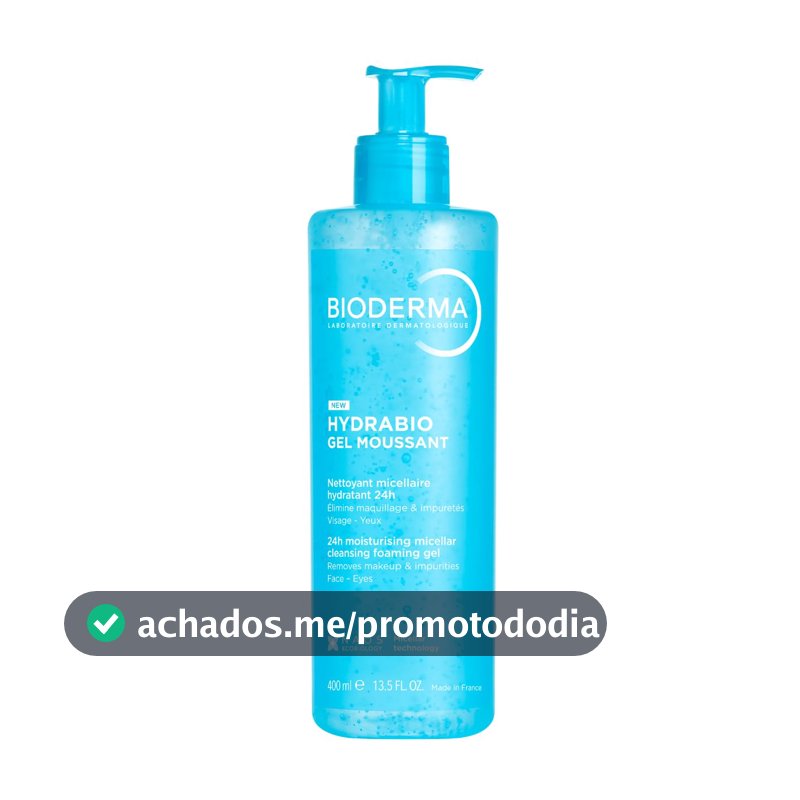 BIODERMA Hydrabio Gel Moussant Gel de Limpeza Hidratante 400ml com Ácido Hialurônico para Peles Desidratadas