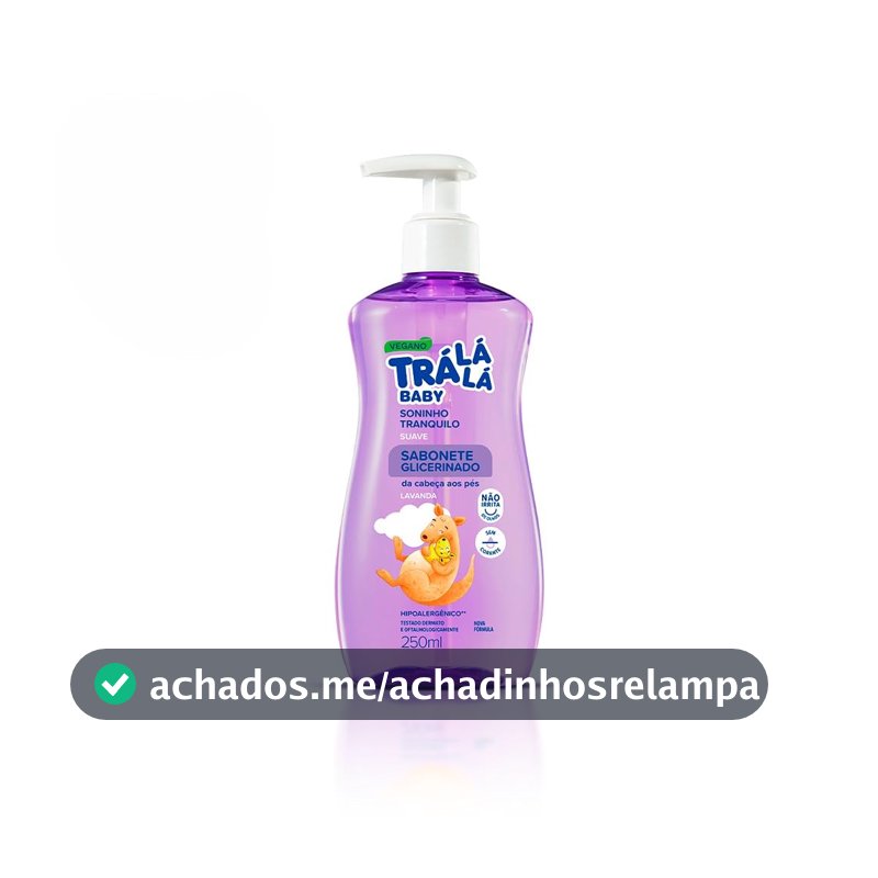 Trá Lá Lá Sabonete Líquido Suave Personagem Baby Branco E Roxo 250 Ml