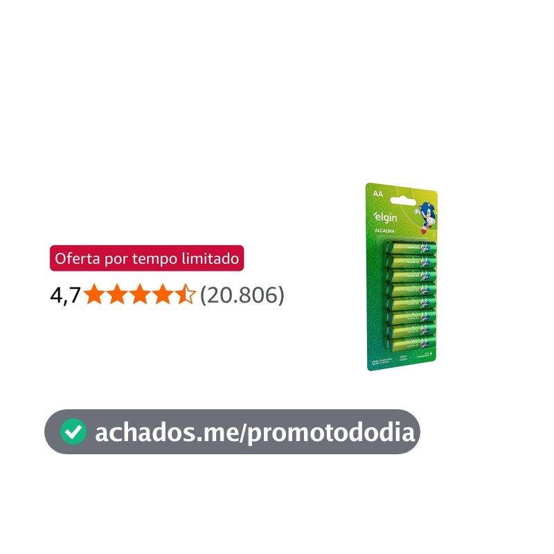 Pilha Alcalina AA com 16 unidades Elgin Comum