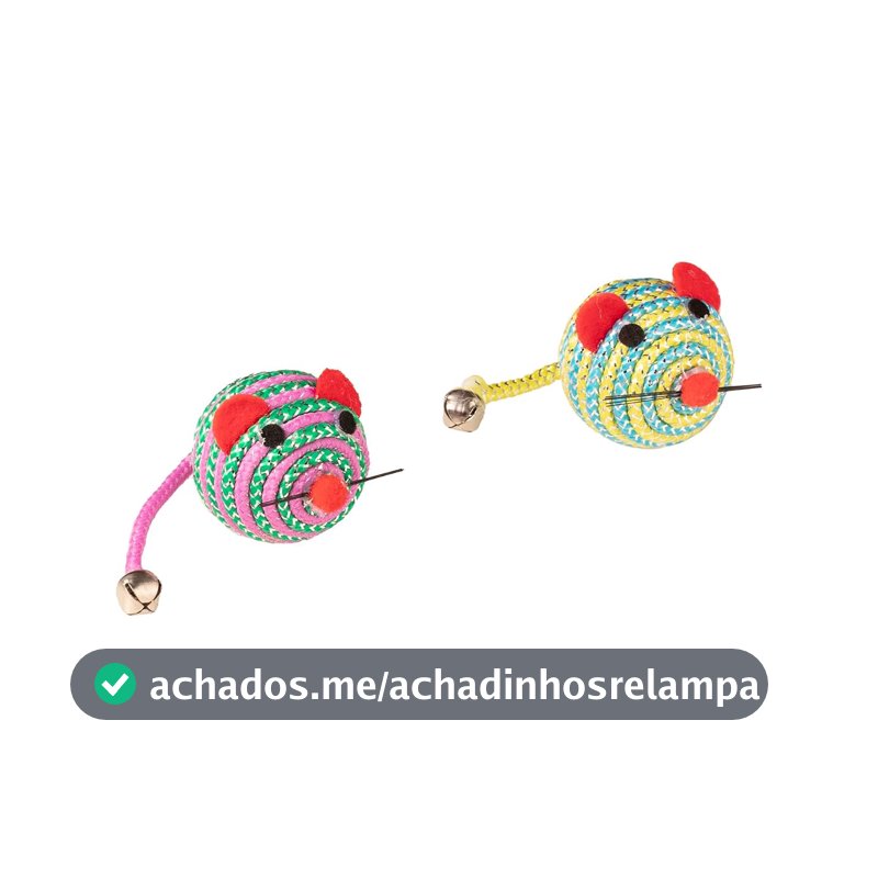 Brinquedo Ratinho para Cães Jambo Pet, Redondo, 2 Unidades