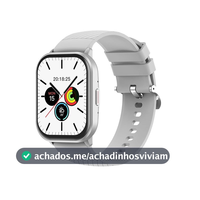 Relógio Digital Feminino Masculino Smartwatch Inteligente Bluetooth, Full Touch a Prova d 'água IP68 com 120+ Modos de Exercício e Esporte, Cinza