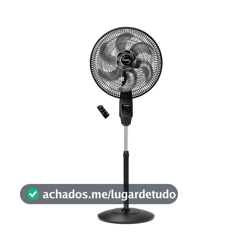 Ventilador de Coluna Mallory Chronos 140W, Silencioso, Com Controle Remoto, Hélice de 6 pás, Auto Desligamento Programável de até 7 Horas- PR – GR - 220V