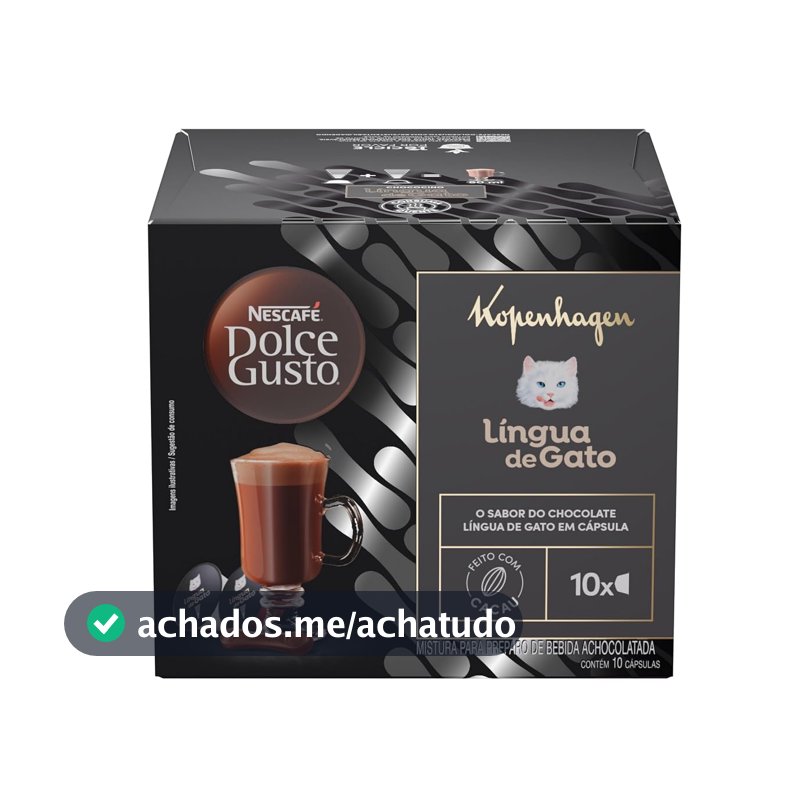 Achocolatado em Cápsula Nescafé Dolce Gusto Kopenhagen Língua de Gato 10 cápsulas