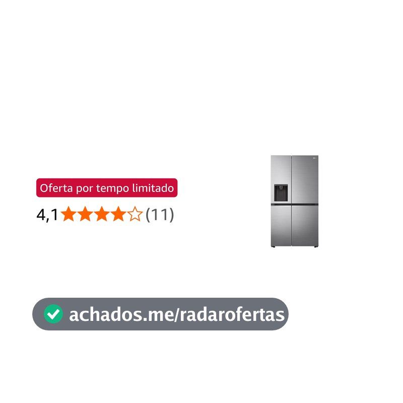 Refrigerador Smart LG Side By Side 611L Aço Escovado Uvnano 220V GC-L257SLP