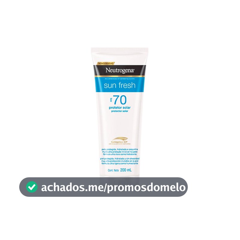 Protetor Solar Corporal em Loção Neutrogena Sun Fresh, FPS 70, 200ml