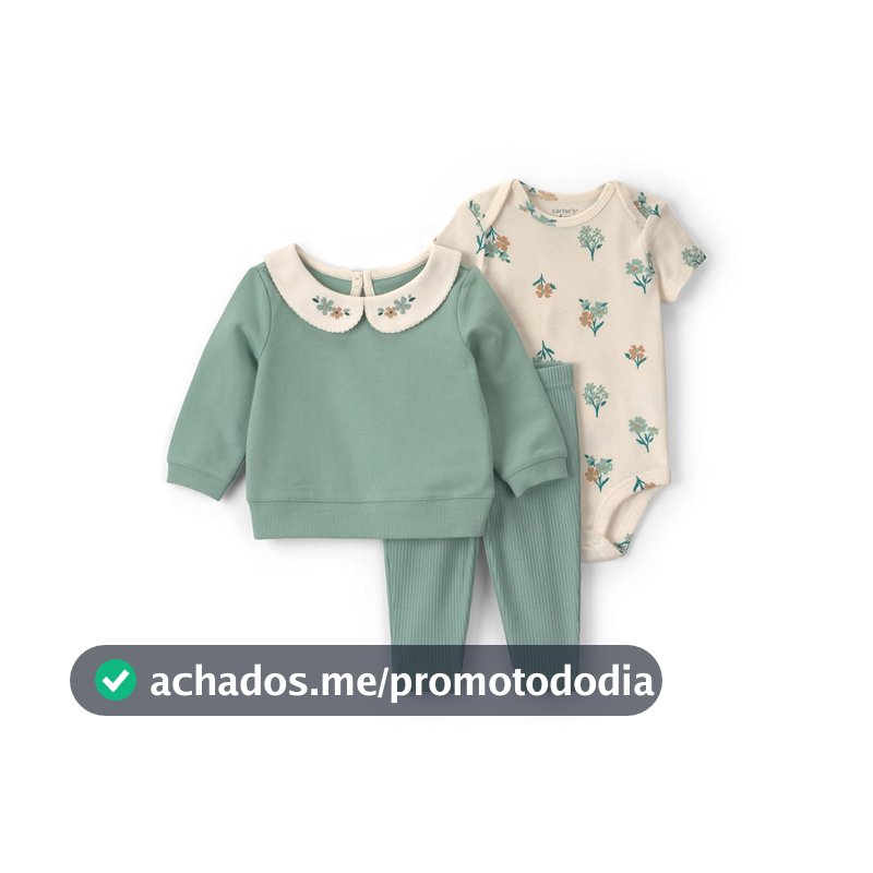 Conjunto de 3 peças de body e calça 3-piece Bodysuit Pant Sets Carter'sMeninas
