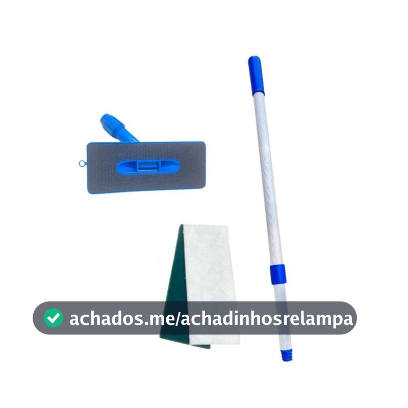 Suporte Lt Com Cabo Extensor Telescópio até 3 metros (escolha a medida) New Clean + duas fibras- Para Limpar Telhado - Alcance Ampliado(2 Metros)