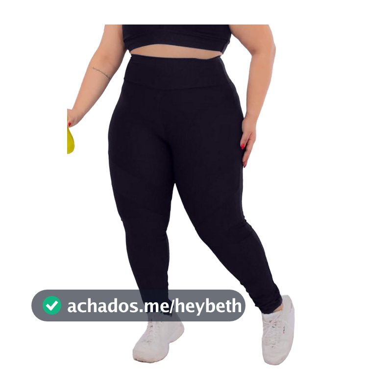 Calça Legging Feminina Plus Size G1 G2 G3 G4 G5 G6 Suplex Costura Reforçada Donna Martins