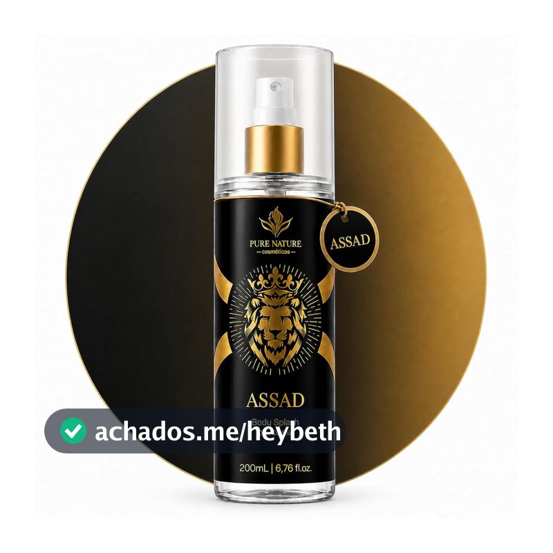Body Splash Masculino Pure Nature ASSAD 200 ml Oriental Amadeirado Marcante